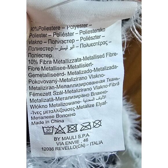 Fuzzy Kids Sweater Black Cat Faces By S. Oliver Size 5/6 Polyester White & Black - Picture 6 of 7